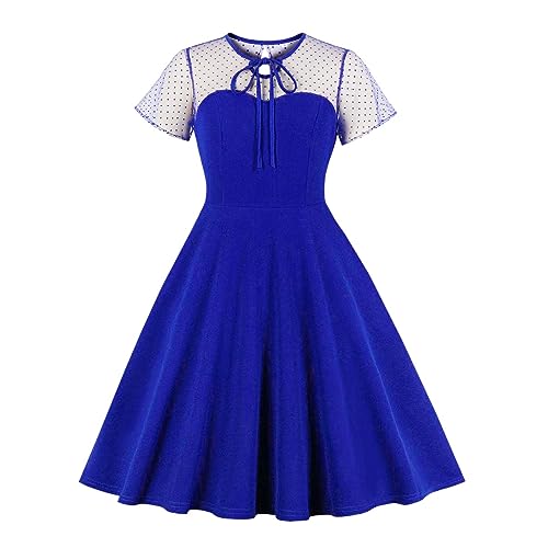 Odizli Rockabilly Kleider Damen 50er Jahre Elegant Vintage Sommer Mesh Kurzarm A Linie Sommerkleid Swing Petticoat Knielang Coctailkleid Hochzeit Festlich Hochzeitsgäste Kurz Abendkleid Königsblau L Odizli Rockabilly Kleider Damen 50er Jahre Elegant Vintage Sommer Mesh Kurzarm A Linie Sommerkleid Swing Petticoat Knielang Coctailkleid Hochzeit Festlich Hochzeitsgäste Kurz Abendkleid Königsblau L von Odizli