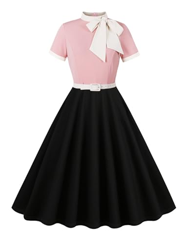 Odizli Rockabilly Kleider Damen 60er 50er Jahre Vintage Audrey Hepburn Kurzarm Krawatte Polka Dot Petticoat Swing Coctailkleid Hochzeit Festlich Knielang Sommerkleid Kurz Abendkleid Rosa Schwarz XL Odizli Rockabilly Kleider Damen 60er 50er Jahre Vintage Audrey Hepburn Kurzarm Krawatte Polka Dot Petticoat Swing Coctailkleid Hochzeit Festlich Knielang Sommerkleid Kurz Abendkleid Rosa Schwarz XL von Odizli