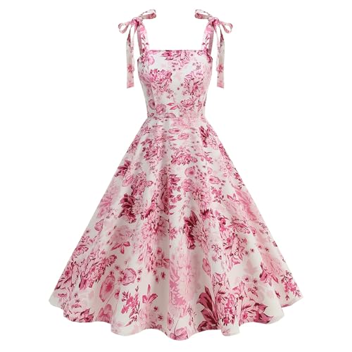 Odizli Rockabilly Kleider Damen Elegant Vintage 50er Jahre Petticoat Kleid Sommer Spaghettiträger Blumen A Linie Swing Knielang Sommerkleid Hochzeitsgast Festlich Cocktailkleid Abendkleid Rosa M Odizli Rockabilly Kleider Damen Elegant Vintage 50er Jahre Petticoat Kleid Sommer Spaghettiträger Blumen A Linie Swing Knielang Sommerkleid Hochzeitsgast Festlich Cocktailkleid Abendkleid Rosa M von Odizli