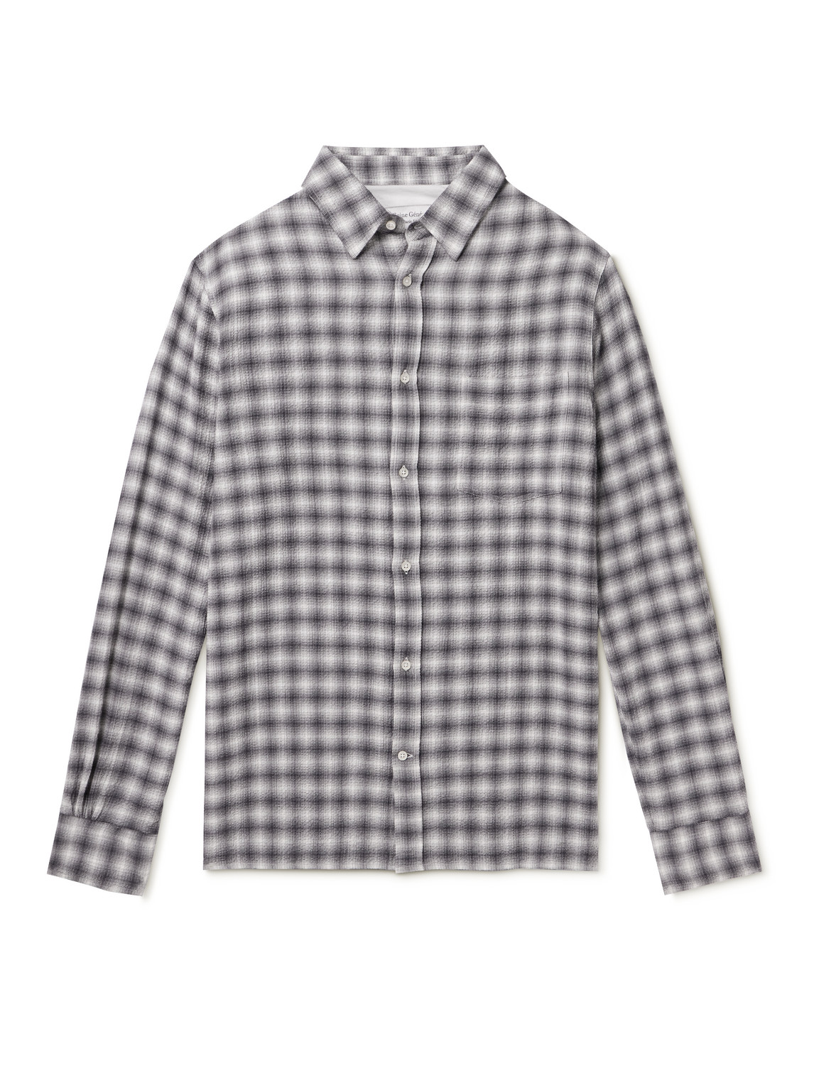 Officine Générale - Alex Checked Cotton-Blend Seersucker Shirt - Men - Gray - M von Officine Générale