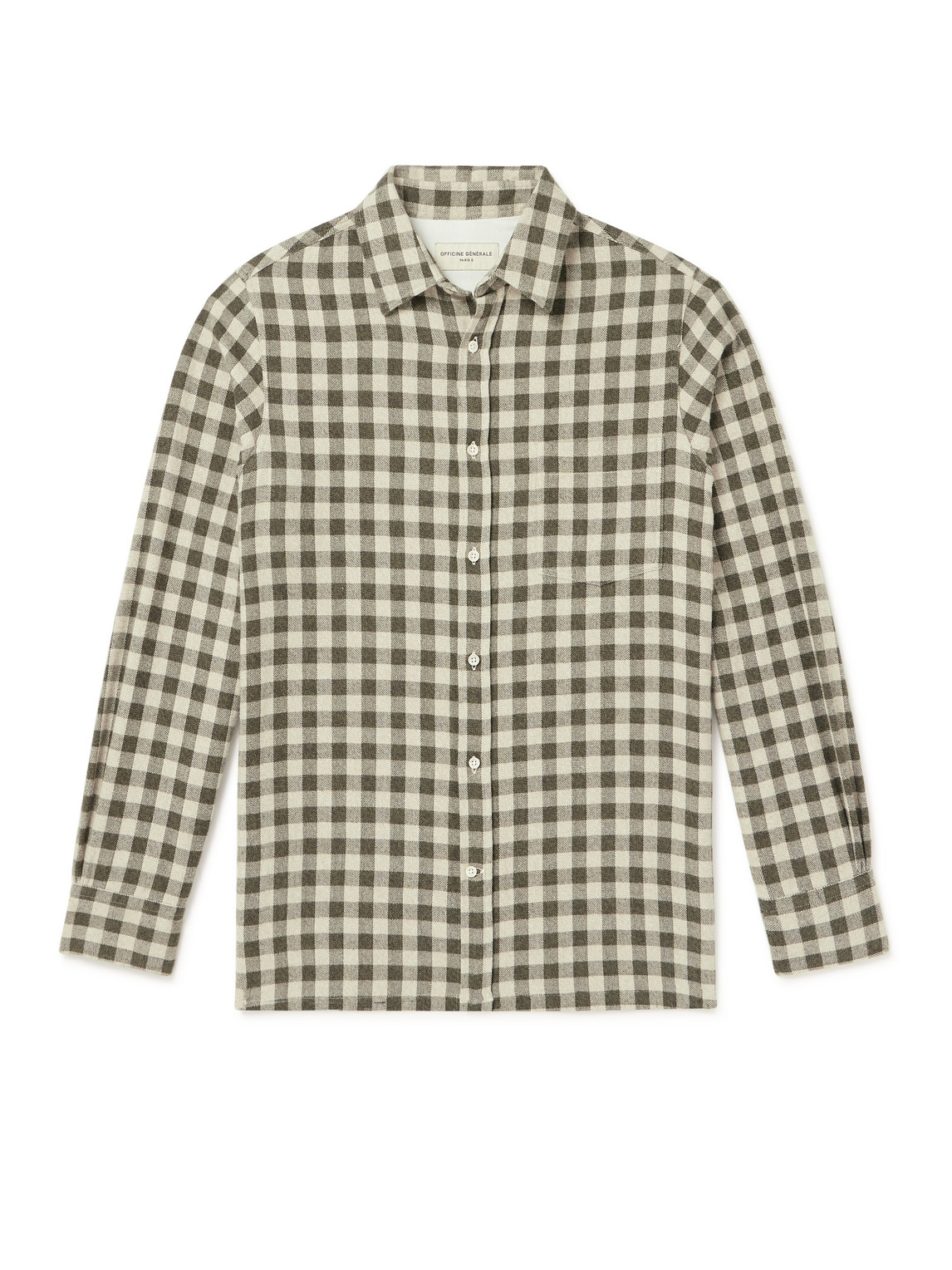 Officine Générale - Alex Checked Herringbone Cotton Shirt - Men - Neutrals - L von Officine Générale