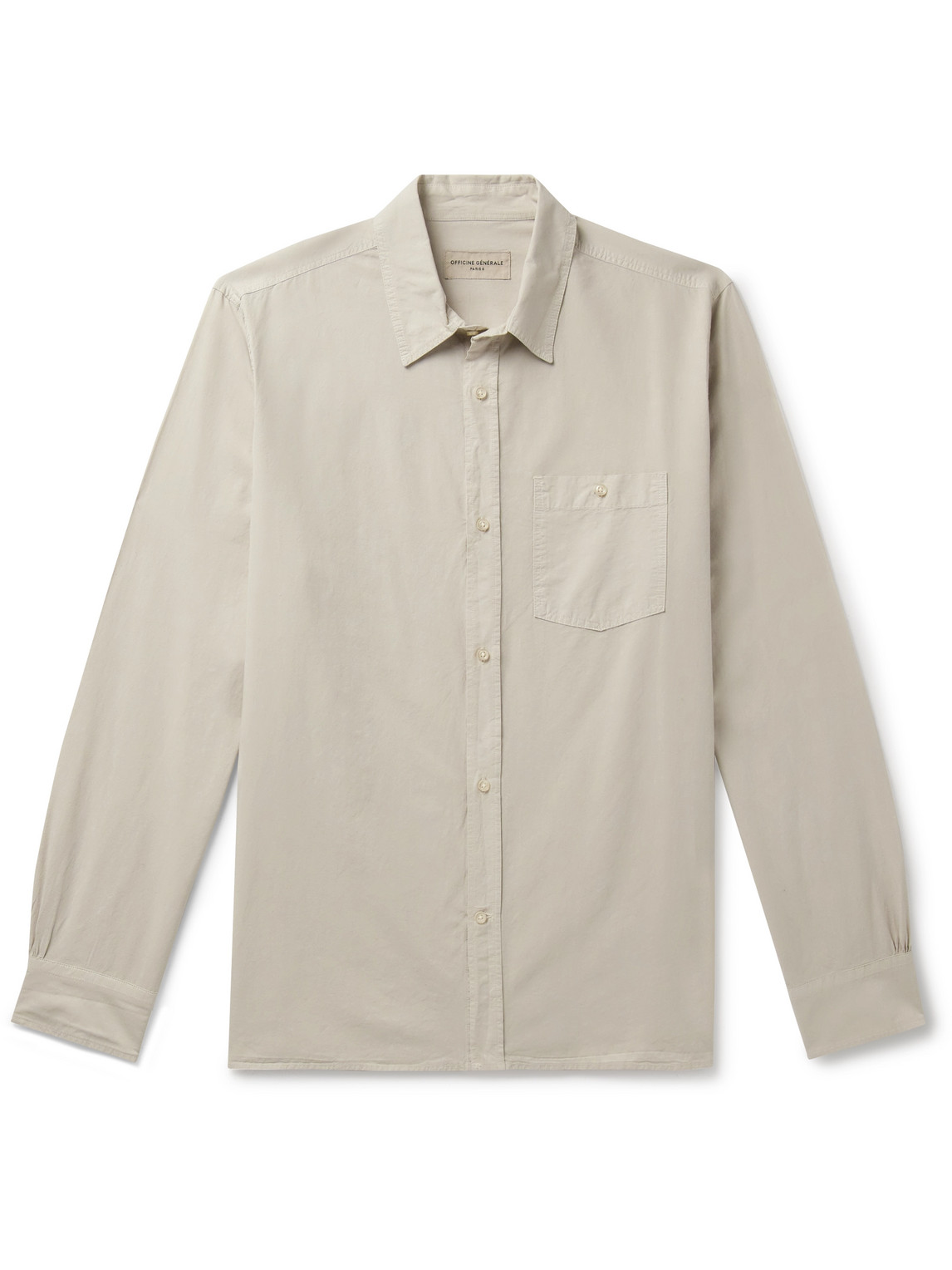 Officine Générale - Alex Lyocell and Cotton-Blend Shirt - Men - Neutrals - M von Officine Générale