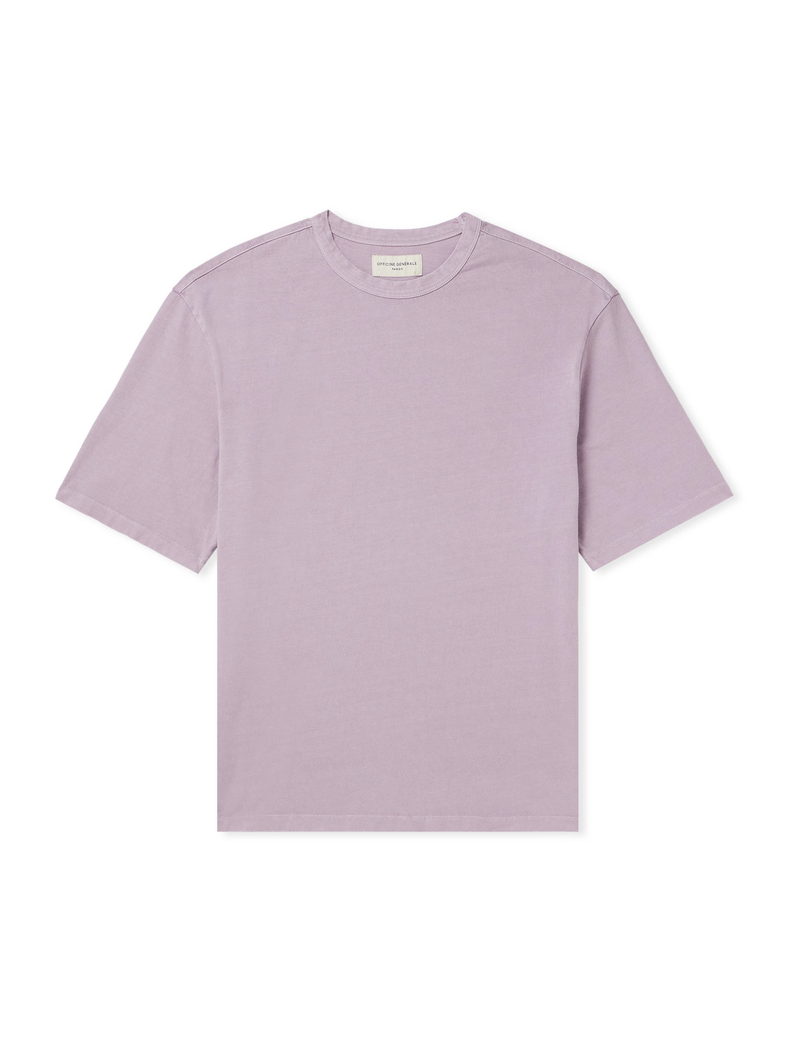 Officine Générale - Benny Garment-Dyed Cotton-Jersey T-Shirt - Men - Purple - L von Officine Générale