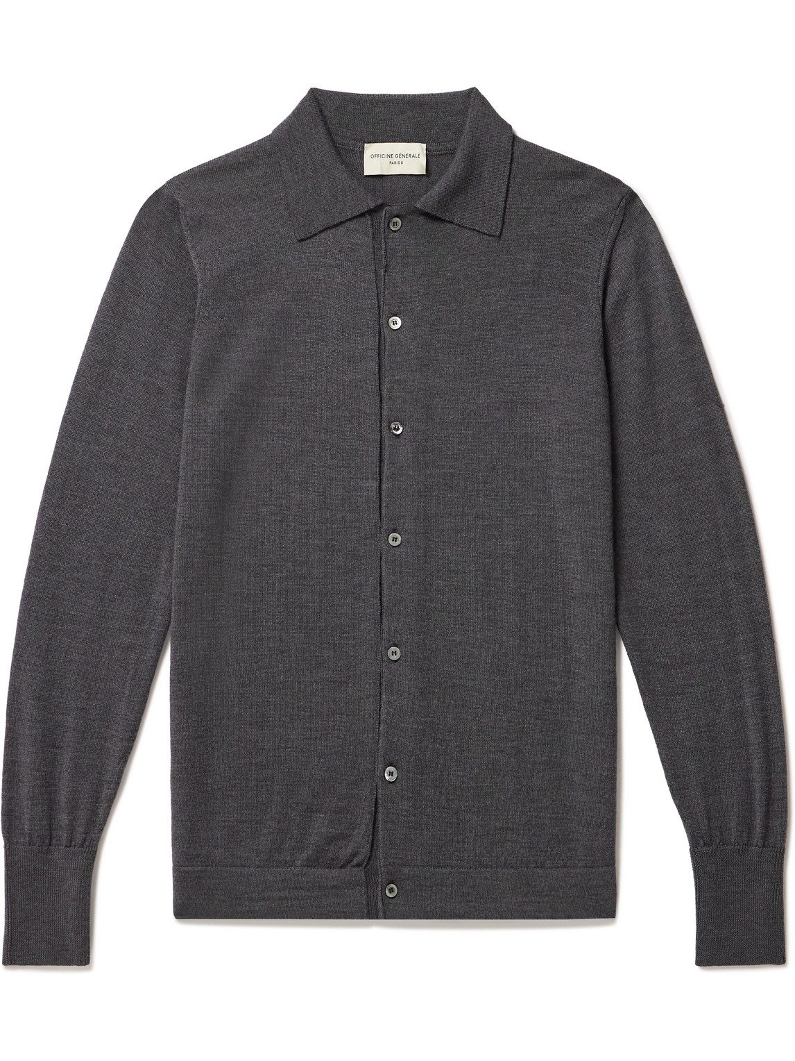 Officine Générale - Brent Merino Wool Cardigan - Men - Gray - L von Officine Générale