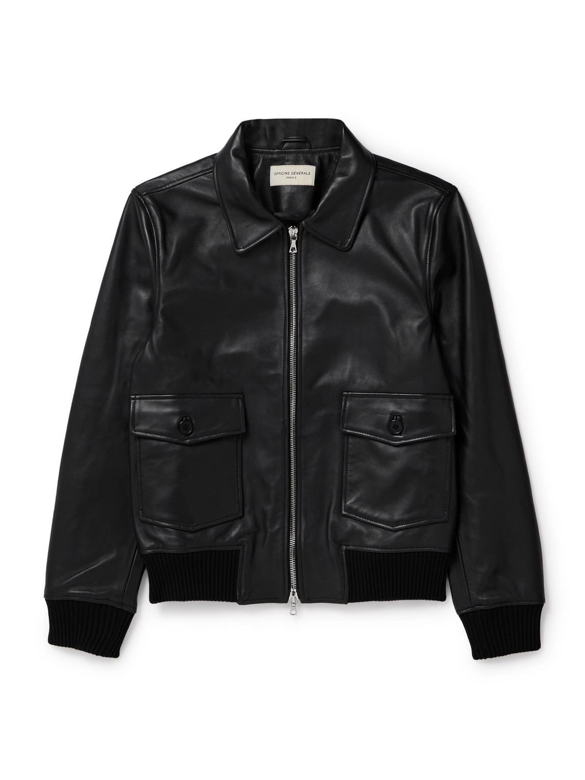 Officine Générale - Gianni Leather Bomber Jacket - Men - Black - M von Officine Générale