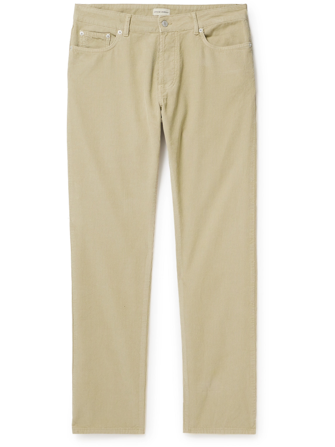 Officine Générale - James Slim-Fit Straight-Leg Cotton-Corduroy Trousers - Men - Neutrals - UK/US 29 von Officine Générale