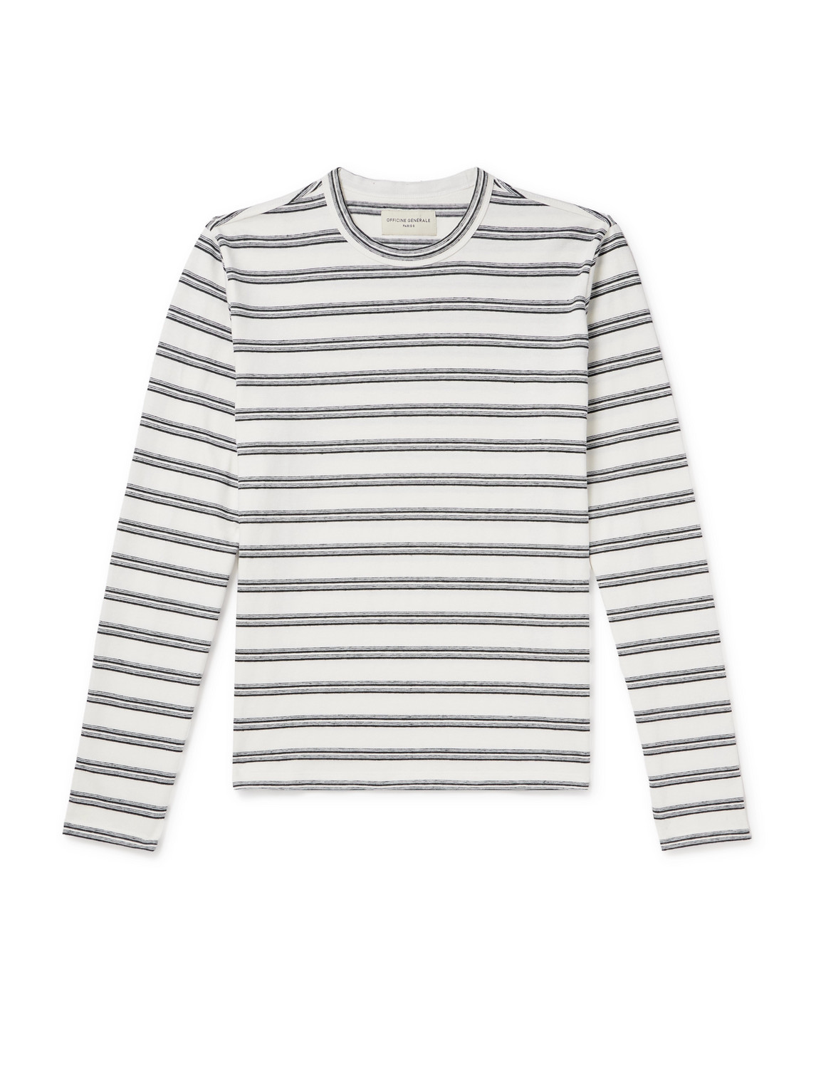 Officine Générale - Striped Cotton and Linen-Blend T-Shirt - Men - Multi - L von Officine Générale