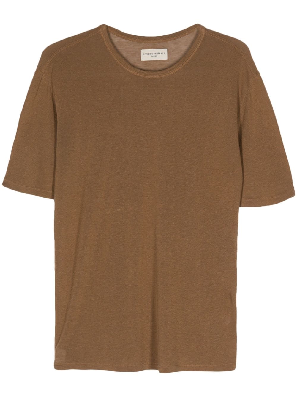 Officine Generale T-Shirt mit rundem Ausschnitt - Braun von Officine Generale