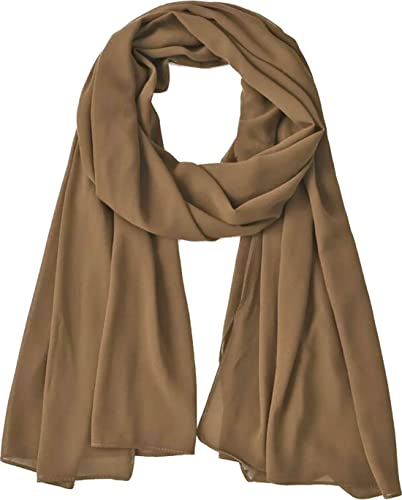 OgLuxe Damen-Schal, atmungsaktiv, robust, weich, Chiffon, modisch, latte, One size von OgLuxe