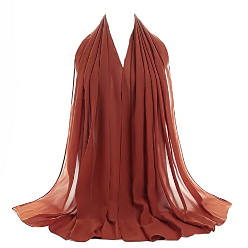 OgLuxe Damen-Schal, atmungsaktiv, robust, weich, Chiffon, modisch, terracotta, One size von OgLuxe