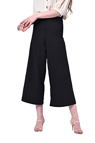 Oh! Pretty Damen-Culotte-Hose, 3/4-Länge, ausgestellt, Navy, 42-44 (as3, Numeric, Numeric_34, Numeric_36, Regular, Regular, Scwarz) von Oh! Pretty