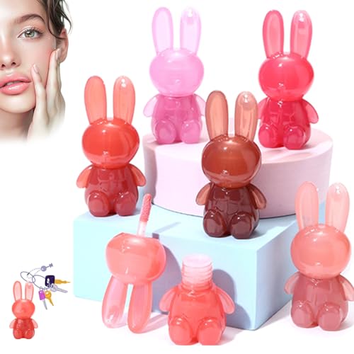 6pcs Bunny Lip Gloss Anhänger,essencebunny Lip Gloss,bunny Lipgloss,Wässrige Hasen Lipgloss,Kaninchen Jelly Liquid Lippenstift Korean Make Up,Feuchtigkeits Plumping Lippen Färben Langlebig (A, 6pcs) 6pcs Bunny Lip Gloss Anhänger,essencebunny Lip Gloss,bunny Lipgloss,Wässrige Hasen Lipgloss,Kaninchen Jelly Liquid Lippenstift Korean Make Up,Feuchtigkeits Plumping Lippen Färben Langlebig (A, 6pcs) von Ohphnt