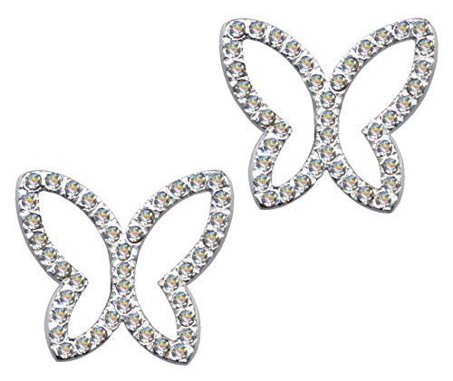 Silberohrstecker Schmetterling Butterfly Weiß Paar Echt Silber 925 Zirkonia Strass Sterlingsilber 925er Natur Tier gut weiss transparent von Ohrringe 925 Silber