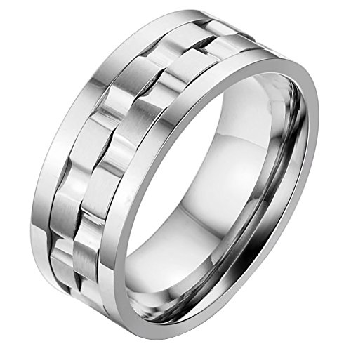 OIDEA Anxiety Ring Spin Silber, aus hochwertigem Edelstahl, Größe (67 (21.3) von OIDEA