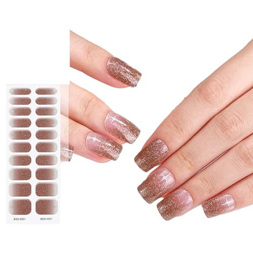 Professionelle Gel-Nagelstreifen, volle Wraps für Mädchen, keine Wartezeit, keine Nagelschäden, UV-LED-Lampe erforderlich, Nageldekoration, keine Wartezeit zum Trocknen von Oilmal