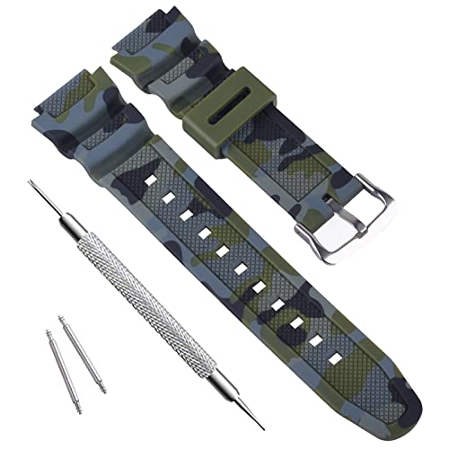 OliBoPo Ersatz-Uhrenarmband für Casio AQ- S800W SGW-300H MRW-200H AE-1200 W-800H W-735H (Camouflage-Armeegrün) von OliBoPo