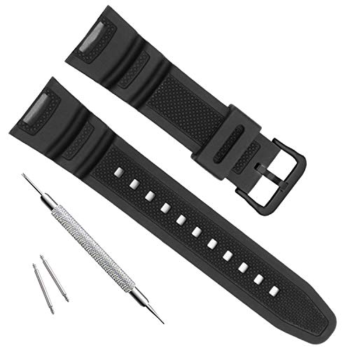 OliBoPo Uhrenarmband für Casio Sport SGW-100 (wasserdicht) Schwarze Schnalle von OliBoPo