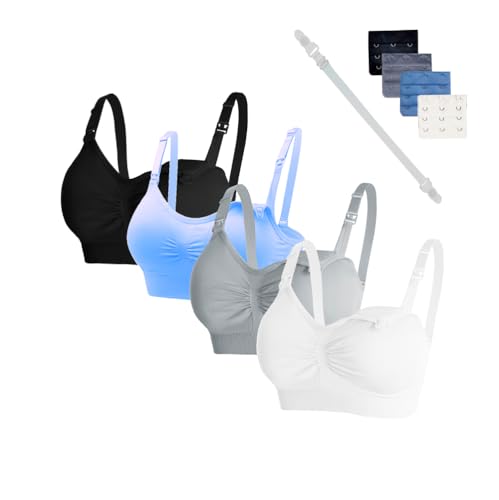 Oliaekd 4 Pcs Schwangerschafts Still BH Nahtloser Still-BH mit zusätzlichen BH-Verlängerungen Schlaf Ohne Bügel und Stillen für Damen Oliaekd 4 Pcs Schwangerschafts Still BH Nahtloser Still-BH mit zusätzlichen BH-Verlängerungen Schlaf Ohne Bügel und Stillen für Damen von Oliaekd
