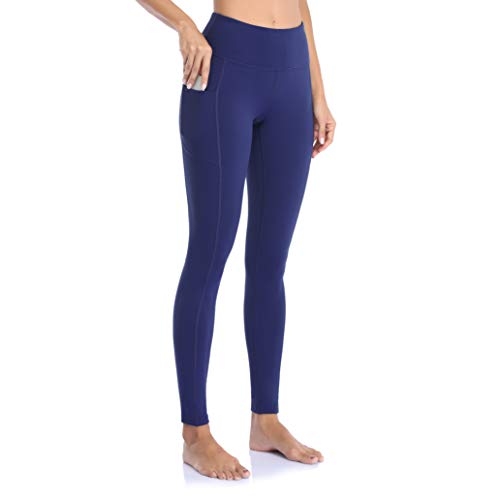 Ollrynns Sport Leggings Damen High Waist Leggins mit Taschen Bauchweg Blickdicht Fitness Gym Leggings Lange Yogahose Sporthose CA166((Tiefes Blau L) von Ollrynns