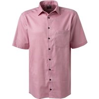 OLYMP Herren Kurzarmhemd rosa Baumwolle von Olymp