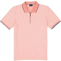 OLYMP Herren Zip-Polo rosa Baumwoll-Piqué von Olymp