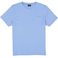 OLYMP Herren T-Shirt blau Baumwolle von Olymp