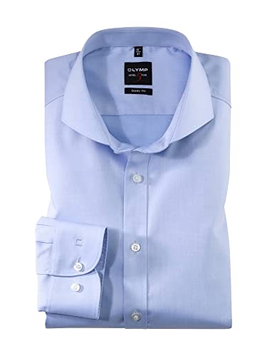 OLYMP Herren Businesshemd Langarm Level Five,Männer,Twill,Body fit,Haifisch-Kragen,bleu 11,46 von OLYMP