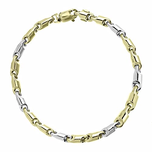 Armband aus 18 Karat Gelbgold und Weißgold für Herren, Stein, ohne Steine von OmniaOro