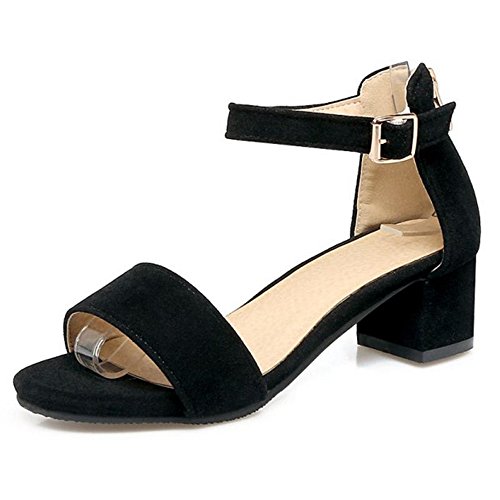 Onewus Damen Gemütlich & Basic Sandalen mit Blockabsatz Open Toe Schuhe (Black, 33 EU) von Onewus
