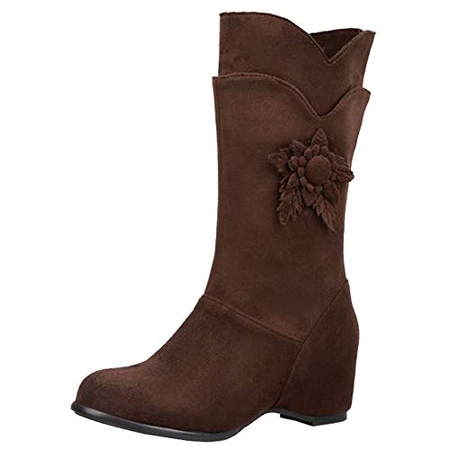 Onewus Damen Keilabsatz Langschaft Stiefel (Braun, 39 EU) von Onewus