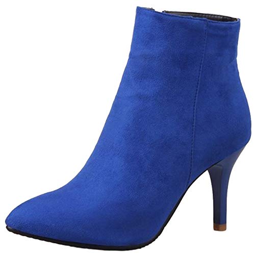 Onewus Damen Kurzschaft Stiefel mit Stiletto Absatz (Blau, 46 EU) von Onewus