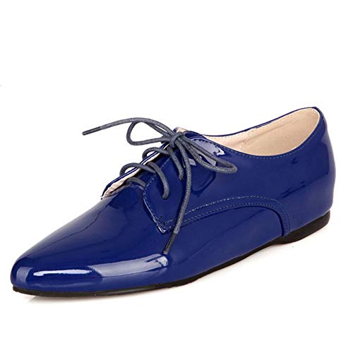 Onewus Damen Schnürsenkel Flach Pumps (Blau, 41 EU) von Onewus