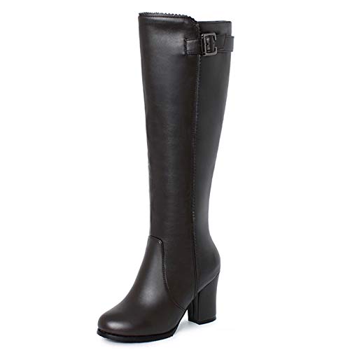 Onewus Damen Stiefel mit Blockabsatz Reißverschluss Langschaft Stiefel von Onewus