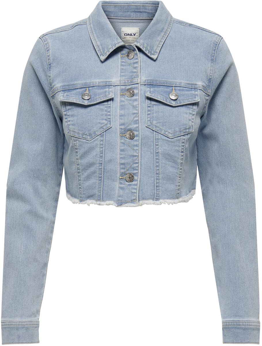 Only Jeansjacke - Onlwonder LS Cropped DNM Jacket NOOS - XS bis XL - für Damen - Größe M - hellblau von Only