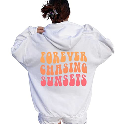 Onsoyours Damen Rückendruck Letter Print Hoodie Sweatshirt Langarm Y2K E-Girl Pullover Oversize Vintage Kapuzenpullover Harajuku Streetwear Hoodie S Weiß L von Onsoyours