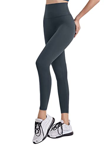 Onsoyours Damen Sport Leggins mit Taschen Blickdicht Sporthose Yogahose Fitnesshose Streetwear mit Hohe Taille C Dunkelgrau XS von Onsoyours