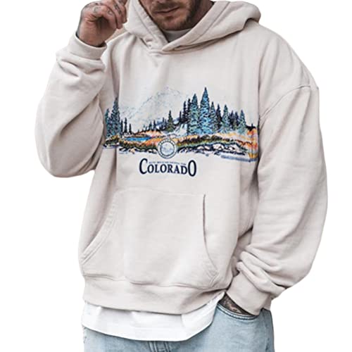 Onsoyours Herren Damen Kapuzenpullover Hoodie Hip Hop Sweatshirt Oversize Druck Kapuzenjacke Oversize Langarmshirt Teenager Oberteile Pullover Tops Warm Vintage Paare Unisex F6 Weiß L von Onsoyours