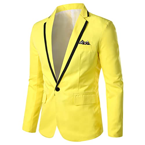 Onsoyours Herren Sakko Slim Fit Einfarbig Modern Anzugjacke für Hochzeit Freizeit Party Abschluss Business Blazer Knöpfe Sakko B Gelb 3XL Onsoyours Herren Sakko Slim Fit Einfarbig Modern Anzugjacke für Hochzeit Freizeit Party Abschluss Business Blazer Knöpfe Sakko B Gelb 3XL von Onsoyours