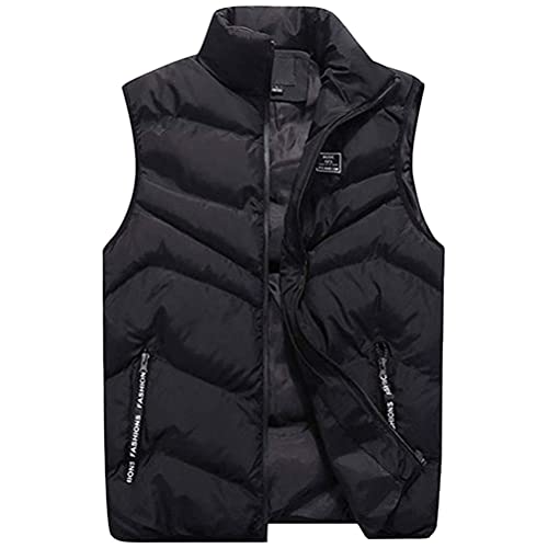 Onsoyours Herren Weste Bodywarmer Steppweste Funktionsweste Outdoor Freizeit Sport Style Mit Stehkragen A Schwarz S von Onsoyours