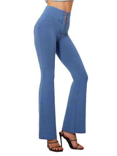 Onsoyours Jeggings Damen Stretch Bequem High Waist Bootcut Jeans Leggings Knopfleiste Skinny Jeanshosen Casual Sexy Denim Jeggings Yogahose Schlaghose A Blau XXL Onsoyours Jeggings Damen Stretch Bequem High Waist Bootcut Jeans Leggings Knopfleiste Skinny Jeanshosen Casual Sexy Denim Jeggings Yogahose Schlaghose A Blau XXL von Onsoyours