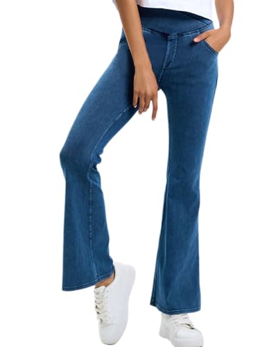 Onsoyours Jeggings Damen Stretch Bequem High Waist Bootcut Jeans Leggings Knopfleiste Skinny Jeanshosen Casual Sexy Denim Jeggings Yogahose Schlaghose B Blau L Onsoyours Jeggings Damen Stretch Bequem High Waist Bootcut Jeans Leggings Knopfleiste Skinny Jeanshosen Casual Sexy Denim Jeggings Yogahose Schlaghose B Blau L von Onsoyours