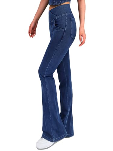 Onsoyours Jeggings Damen Stretch Bequem High Waist Bootcut Jeans Leggings mit Taschen Skinny Jeanshosen Casual Sexy Denim Jeggings Yogahose Schlaghose A Dunkelblau S Onsoyours Jeggings Damen Stretch Bequem High Waist Bootcut Jeans Leggings mit Taschen Skinny Jeanshosen Casual Sexy Denim Jeggings Yogahose Schlaghose A Dunkelblau S von Onsoyours