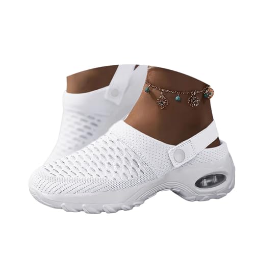 Onsoyours Orthopädische Schuhe Damen Luftkissen-Wanderschuhe Mesh Atmungsaktiv Sandals Orthopädische Air Cushion Slip On Walking Shoes Outdoor-Walking-Shoes A Weiß 36 EU von Onsoyours