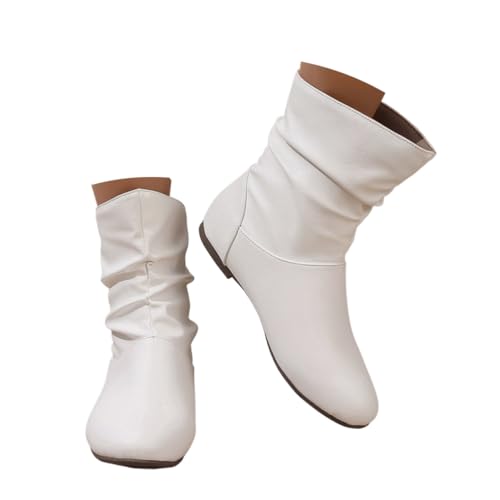 Onsoyours Stiefeletten Damen Flache PU Schlupfstiefel Kurzstiefel Halbstiefel Übergangsstiefel Slip On Ankle Boots A Weiß 41 EU Onsoyours Stiefeletten Damen Flache PU Schlupfstiefel Kurzstiefel Halbstiefel Übergangsstiefel Slip On Ankle Boots A Weiß 41 EU von Onsoyours
