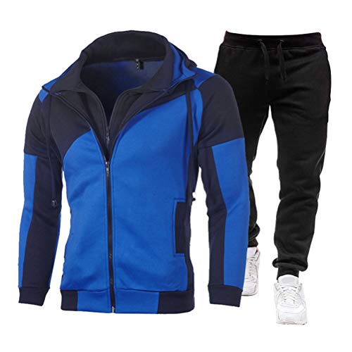 Onsoyours Trainingsanzug Herren Jogginganzug für Männer Sportanzug Freizeitanzug Jogginghose + Hoodie C Blau L von Onsoyours