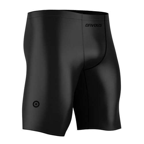 Onvous Badehose für Herren, athletische Bademode, Herren-Badehose zum Schwimmen, Herren-Badehose, Größe 28–38, Schwarz – schwarzes Logo, 6 Onvous Badehose für Herren, athletische Bademode, Herren-Badehose zum Schwimmen, Herren-Badehose, Größe 28–38, Schwarz – schwarzes Logo, 6 von Onvous