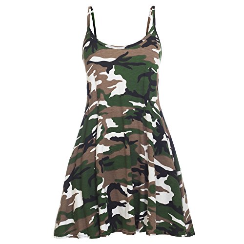 Oops Outlet Damen Kleid, ärmellos Gr. Übergröße 48, Army - Military Camouflage Combat Thin Strap von Oops Outlet