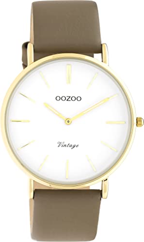 Oozoo Vintage Damen Uhr - Armbanduhr Damen mit 20mm Lederarmband - Analog Damenuhr in rund C20222 von Oozoo