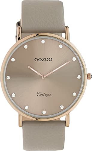 Oozoo Vintage Damen Uhr - Armbanduhr Damen mit 20mm Lederarmband - Analog Damenuhr in rund C20246 von Oozoo