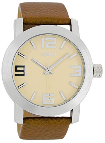 Oozoo Herrenuhr mit Lederband 45 MM Creme/Braun C5532 von Oozoo